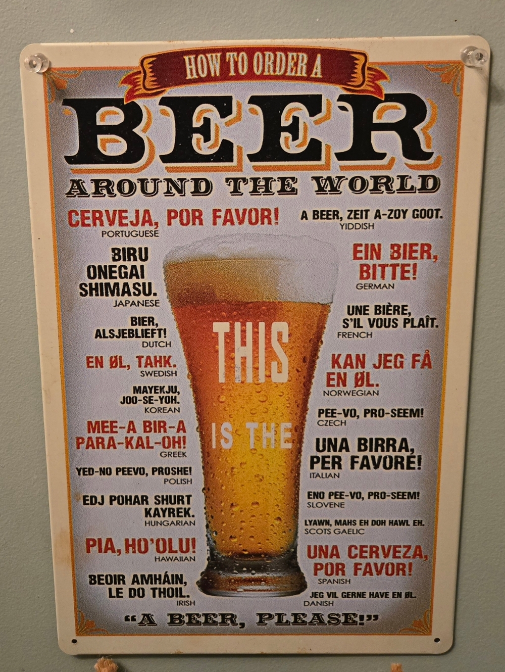 Vintage-Style Beer Around the World Wall Art - Metal Sign